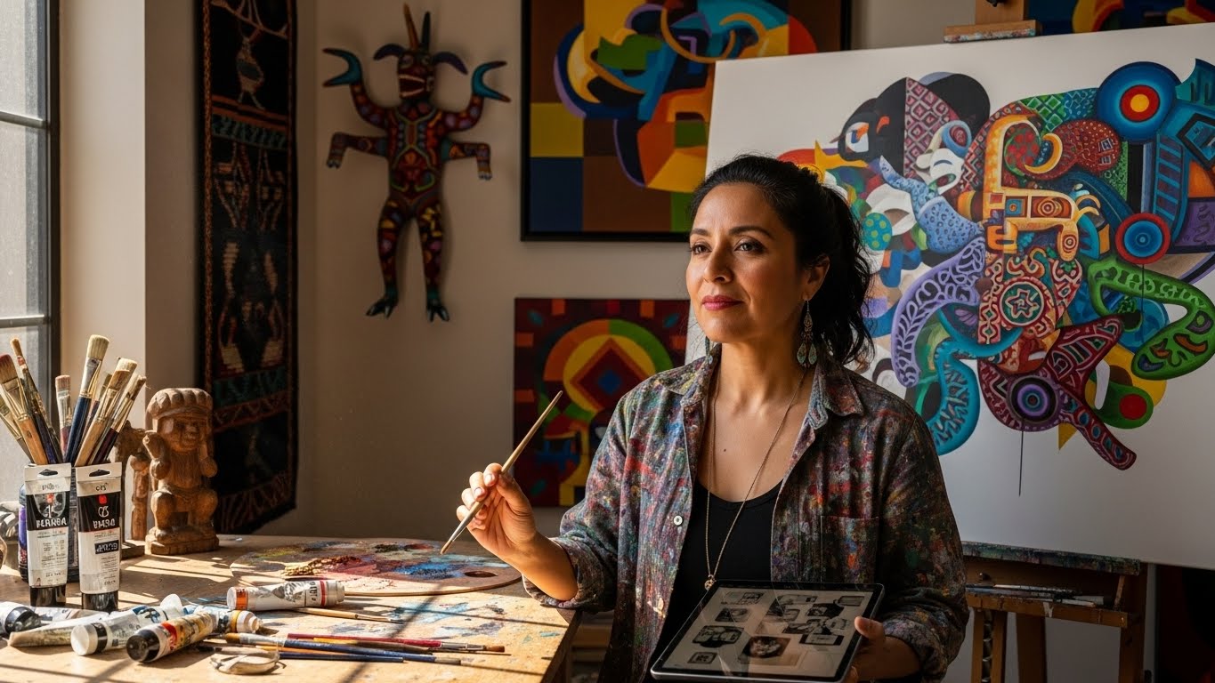 Lupe Gidley represents a unique voice in contemporary art. By seamlessly blending her Mexican heritage with innovative techniques